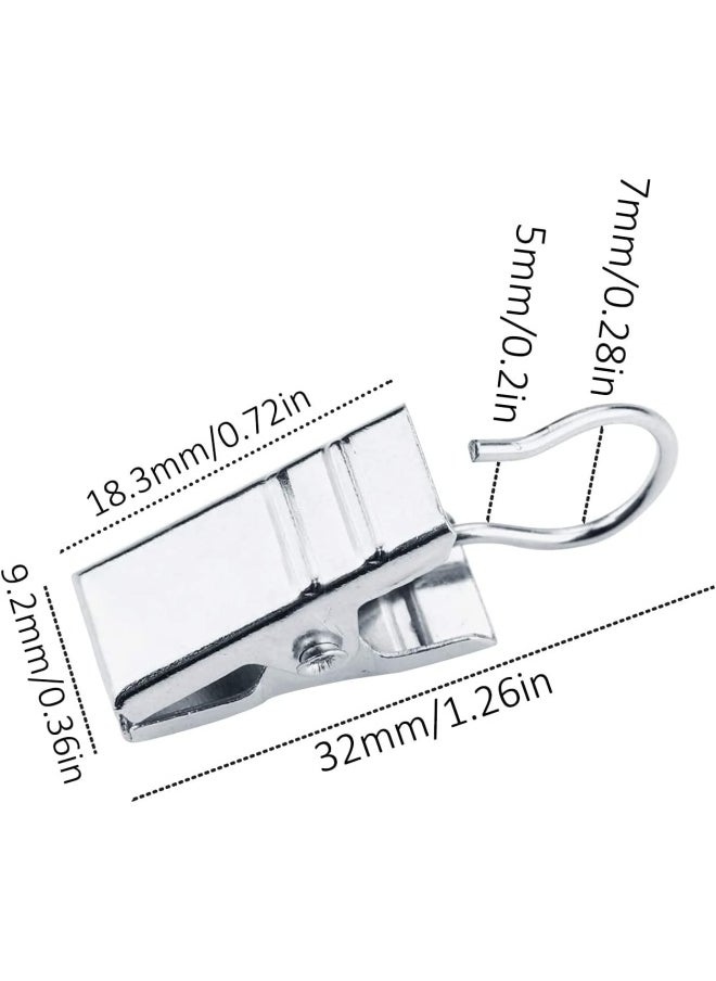 JANYUN 30 Pack Mini Heavy Duty Hook Clip Set Curtain Clips For Photos Home Decoration Art Cra Feet Display Silver  - Image 2