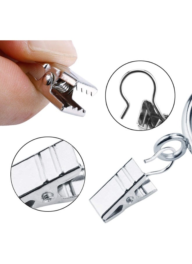 JANYUN 30 Pack Mini Heavy Duty Hook Clip Set Curtain Clips For Photos Home Decoration Art Cra Feet Display Silver  - Image 4