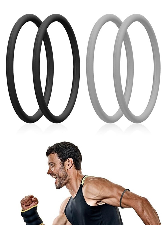 4PCS Patellar Tendon Support Straps, Silicone Patella Bands Fixed Leg Elastic Patella Stabilizer Knee Brace for Basketball Running Sports Soccer Hiking Jumpers Volleyball - Image 1