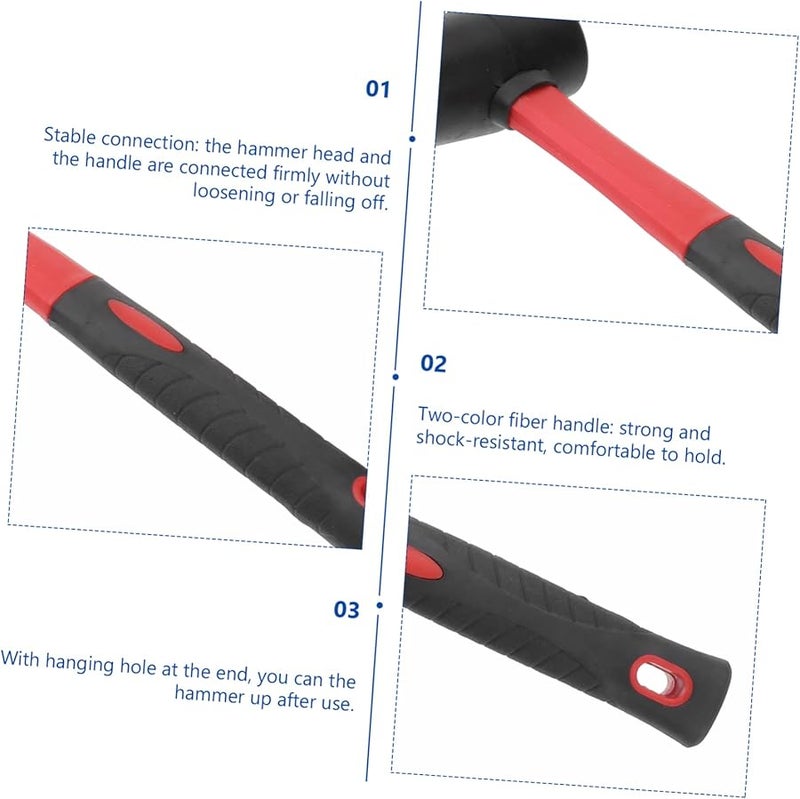 Jojofuny 12oz Rubber Mallet Hammer Non Marring For Floors And Home Decoration - Image 4