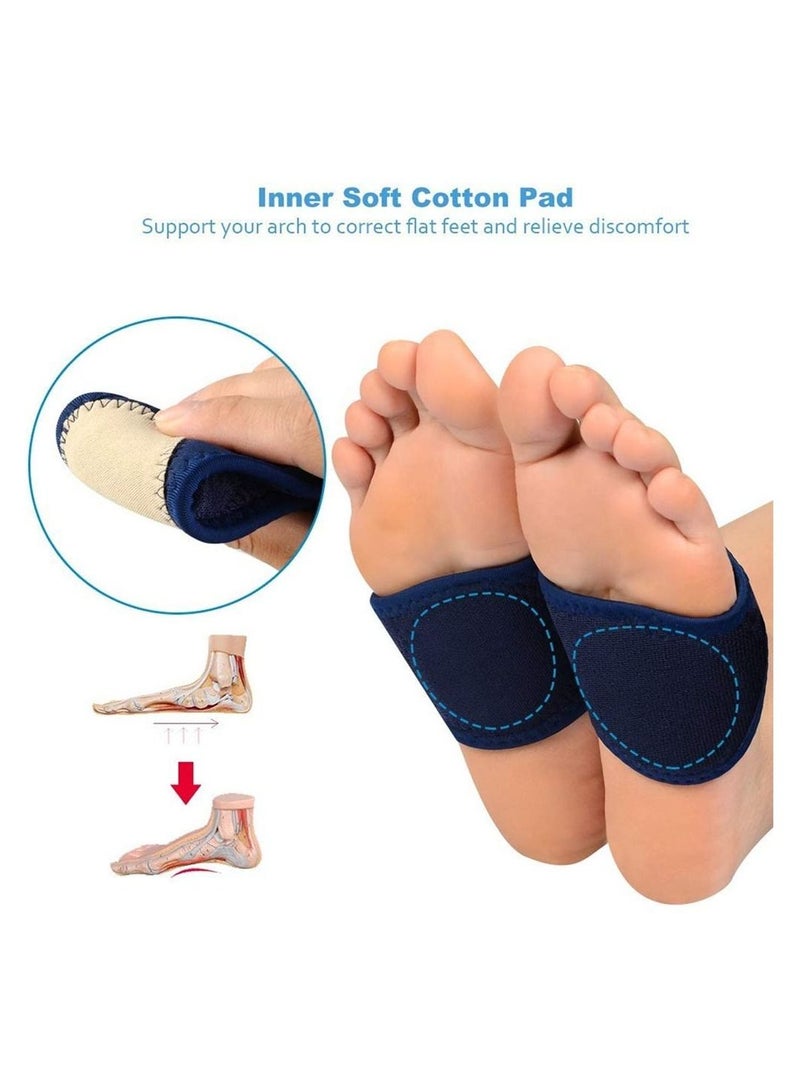 KASTWAVE Arch Support Elastic Bandage, 2pcs Orthotic Insole Sleeves Metatarsal Pad Compression Brace Wraps, Plantar Fasciitis Flatfoot Heel Spurs Arch Pain Relief No-Slip Foot Pad - Image 5