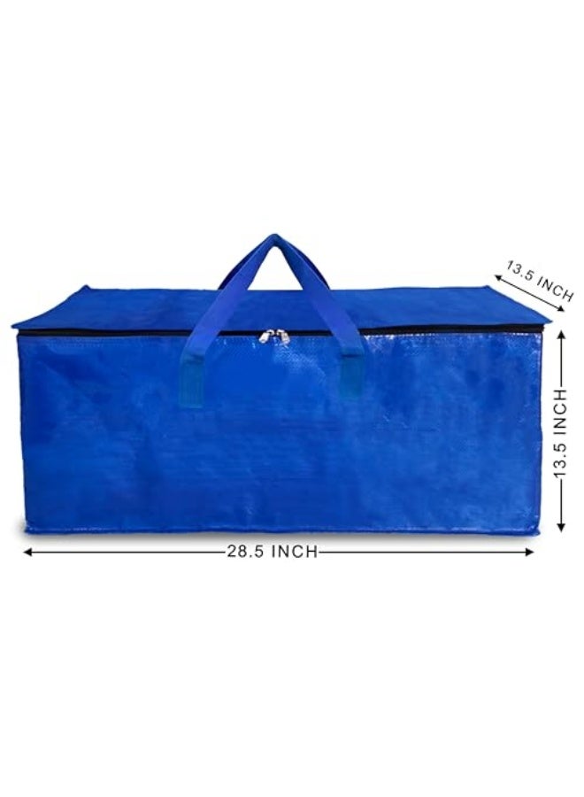 Shalimar Large Capacity Travel /Storage /Move-in /Duffel  – Strong, Durable, Foldable & Water-Resistant – Pack of 2 – Blue – 62 L x 30 W x 35 H - Image 2