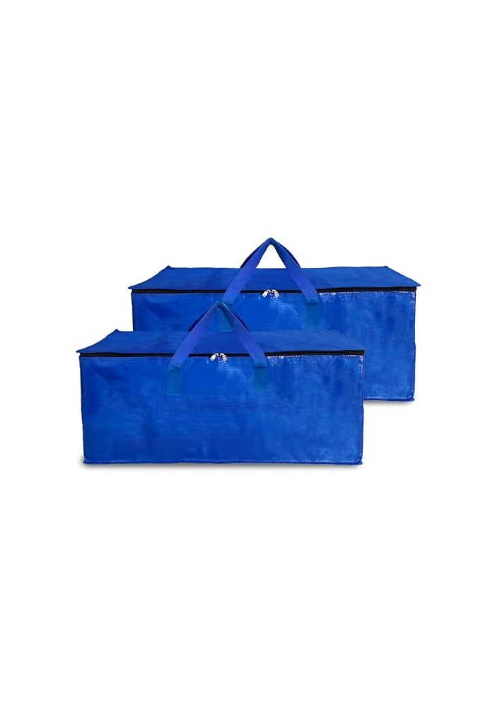 shalimar حقيبة شاليمار للسفر بسعة كبيرة / تخزين / نقل – قوية، متينة، قابلة للطي ومقاومة للماء – عبوة من 2 – زرقاء – 62 ل x 30 و x 35 ح - Image 2