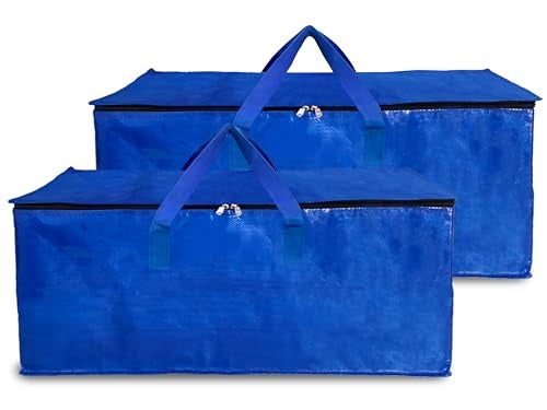 Shalimar Large Capacity Travel/Storage/Move-in/Duffel – Strong, Durable, Foldable & Water-Resistant – Pack of 2 – Blue – 62 L x 30 W x 35 H - Image 1