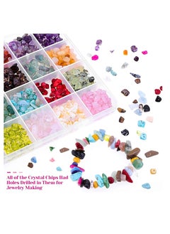 KASTWAVE Crystal Chips and Gemstones Beads for Jewelry Making, 24 Colors Bracelet Making  - Image 3