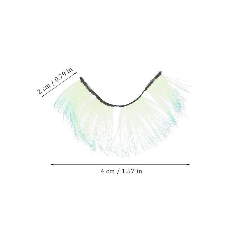 5 Pairs Fluorescent Gradient Color 3d False Eyelashes Individual Lash Extensions for Stage Makeup Women - Image 2