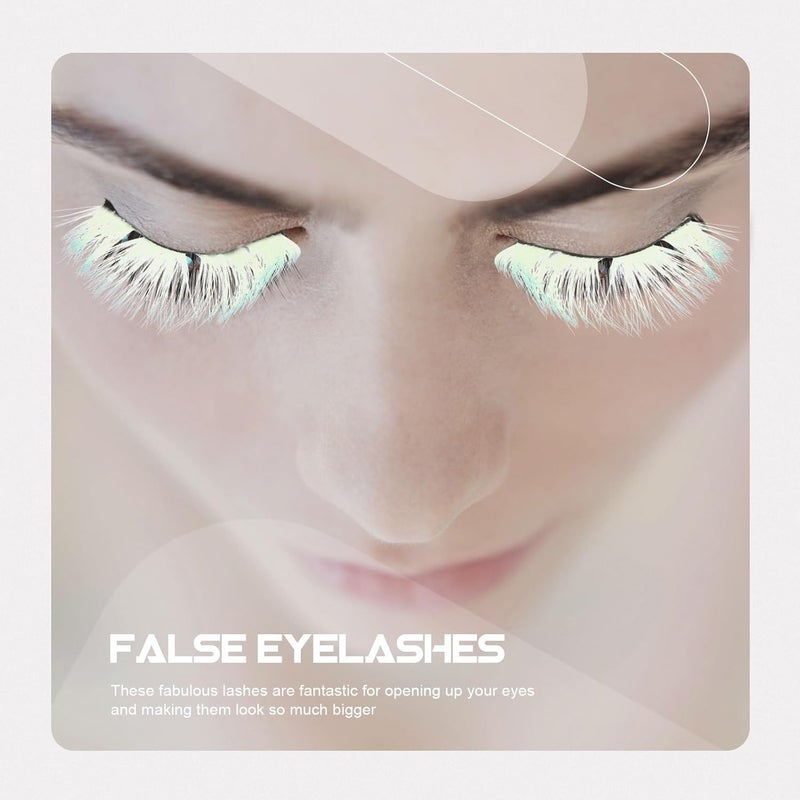 5 Pairs Fluorescent Gradient Color 3d False Eyelashes Individual Lash Extensions for Stage Makeup Women - Image 3
