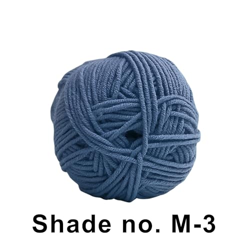 VCR 4ply Inky Blue Yarn, 100 Grams Hank, 190 Meters Length, Acrylic Ball for Crochet and Knitting, Soft Crosia Threads, Pack of 1 Yarn, Suitable for DIY Crafts - Image 2