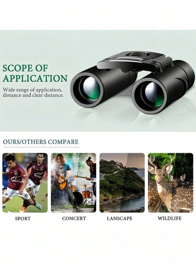 Powerful 4000*25 folding binoculars with high-definition optical zoom for long-range vision, ideal for hunting, camping, and outdoor sports. - Image 3