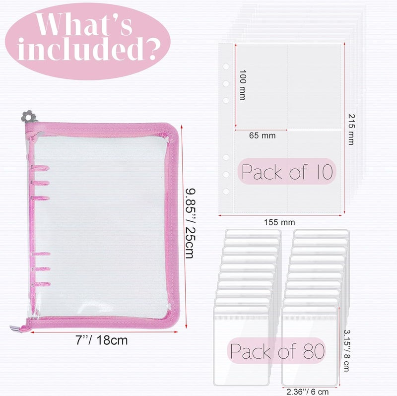 LingLingo Earring Organizer Case Travel Jewelry Organizer Transparent Jewelry Storage Book for Necklace Bracelet Ring Holder with Small Clear Zippered Pouch - Image 4