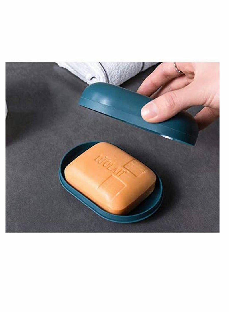 SYOSI 2Pack Soap Dish Travel Soap Box Soap Container Container Soap Tray, Soap Box Case, Holder for Sponges Hand Soap Dish Perfect for Gift, Travel Blue White - Image 3