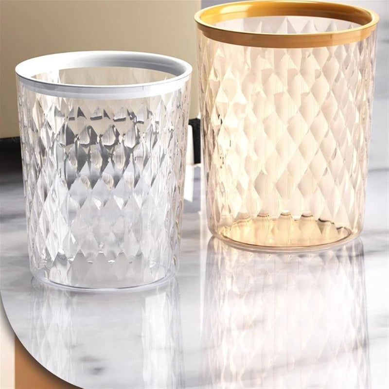 EARSHOT Trash Can Waste Paper Basket Household Bathroom Living Room Light Luxury Narrow Trash Can Kitchen Bedroom Paper Basket Large Bathroom Trash Can(Color:Orange,Size:Medium) - Image 4