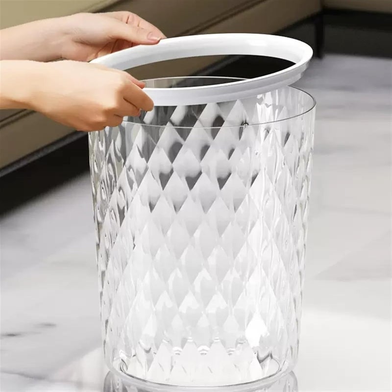EARSHOT Trash Can Waste Paper Basket Household Bathroom Living Room Light Luxury Narrow Trash Can Kitchen Bedroom Paper Basket Large Bathroom Trash Can(Color:Orange,Size:Medium) - Image 3