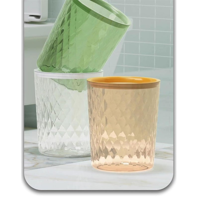 EARSHOT Trash Can Waste Paper Basket Household Bathroom Living Room Light Luxury Narrow Trash Can Kitchen Bedroom Paper Basket Large Bathroom Trash Can(Color:Orange,Size:Medium) - Image 5