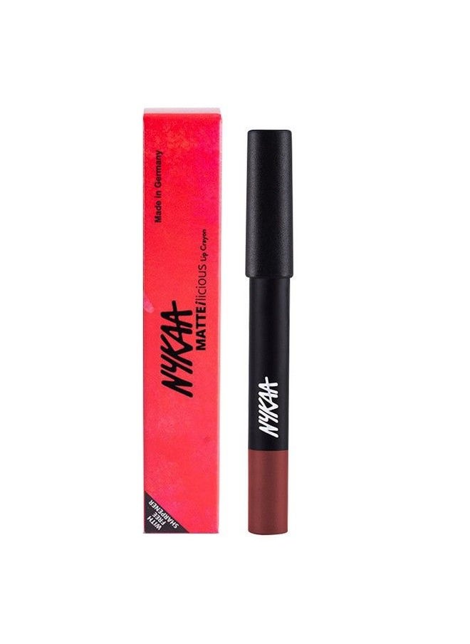 Nykaa - Matteilicious Lip Crayon Jade Rose (2.8Gm) Shade No 11 With Prove Your Point Cosmetic Sharpener - Image 1