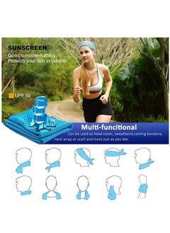 SYOSI 3 Pcs Cooling Towel (120 x 30 cm) Cool Cold Towel for Neck, Microfibre Ice Towel, Soft Breathable Chilly Towel for Yoga, Golf, Gym, Camping, Running, Workout & More Activities  - Image 5