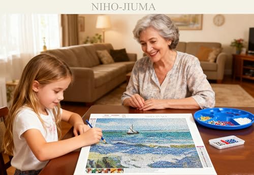 NIHOJIUMA NIHO-JIUMA Diamond Painting Kits Van Gogh Seascape, DIY 5D Full Drill Diamond Art Gift for Adults/Teen, Home Decoration (40x50cm/16x20inches) - Image 5