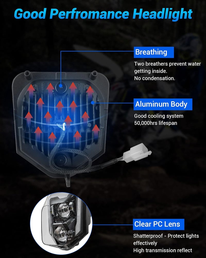 XPCTD مصباح أمامي LED للدراجات الترابية XPCTD 3200LM مع إضاءة نهارية لطرازات هوسكفارنا 2017-2023 - Image 5
