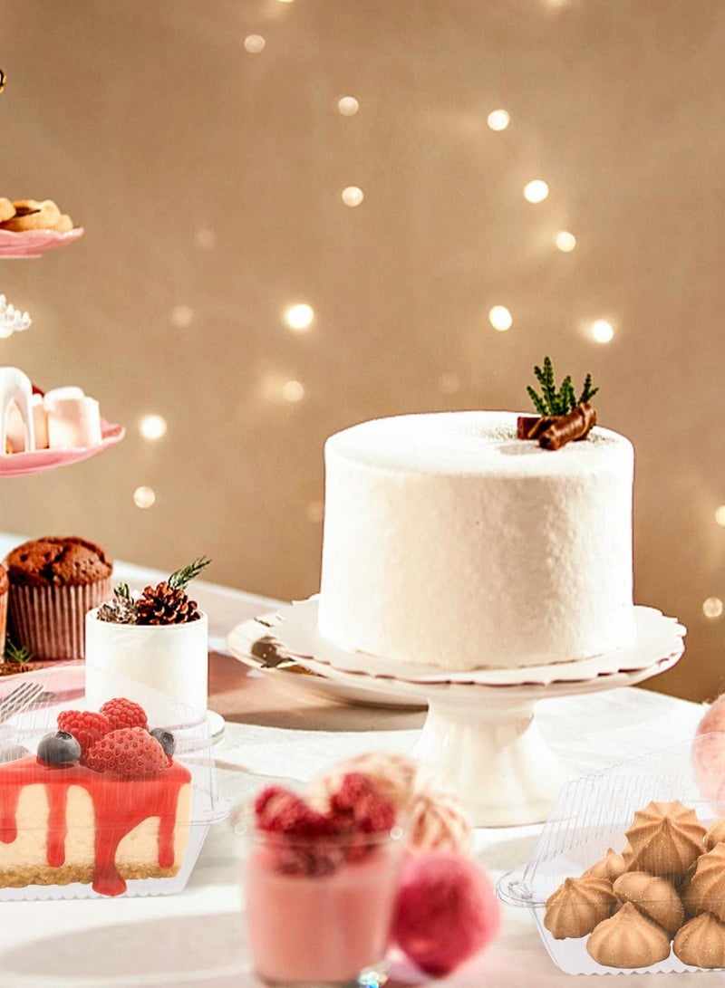 Excefore Transparent Cake Slice Containers Plastic Containers with Lids 5“ Clear Medium Hinged Lid Cheesecake Container Disposable to Go Box for Restaurants Delivery Takeout 100 Pcs - Image 4