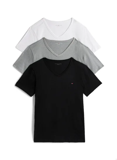 TOMMY HILFIGER 3-Pack Signature V-Neck Lounge T-Shirts.
