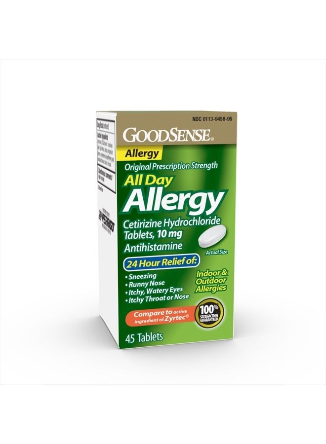 GOODSENSE Goodsense All Day Allergy, Cetirizine Hcl Tablets 10 Mg, Antihistamine for Allergy Relief, 45 Count - Image 1