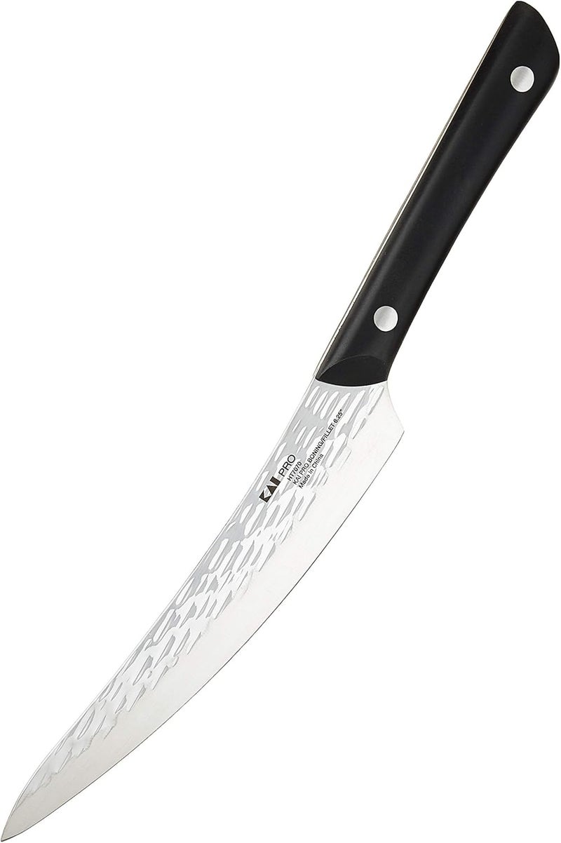 KAI PRO 6.5" Boning & Fillet Knife, Hand Sharpened Curved Boning Knife, Japanese AUS6M Stainless Steel Blade, Full-Tang POM Handle, NSF Certified, Meat & Fish Tool for Professional and Home Chefs - Image 1