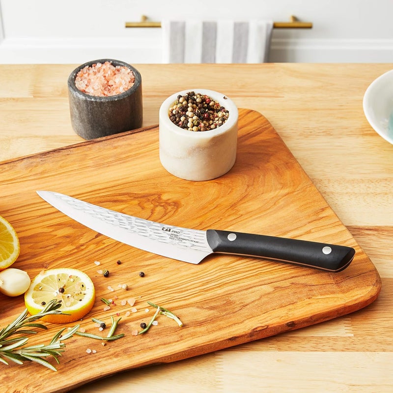 KAI PRO 6.5" Boning & Fillet Knife, Hand Sharpened Curved Boning Knife, Japanese AUS6M Stainless Steel Blade, Full-Tang POM Handle, NSF Certified, Meat & Fish Tool for Professional and Home Chefs - Image 4