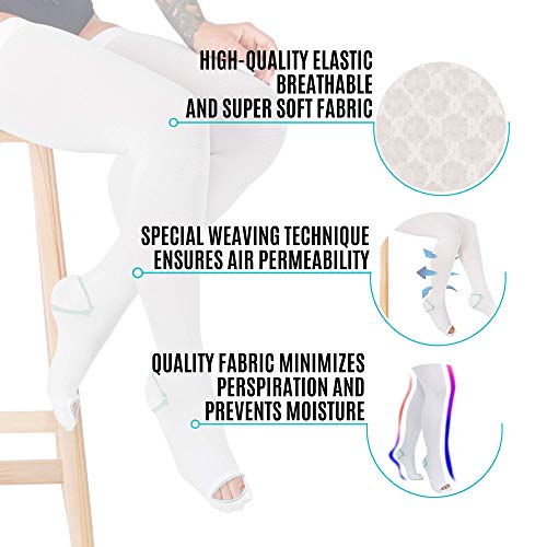 invera Anti Embolism Compression Stockings, Thigh High Unisex Ted Hose Socks 15-20 mmHg Moderate Level (M) - Image 4