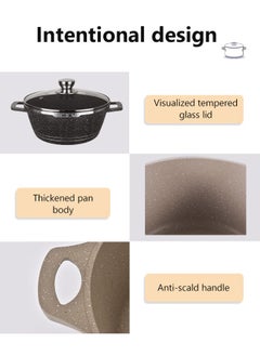 HK 23-piece kitchen cookware set, casserole set and frying pan, with non-stick cookware set, glass lid, PFOA-free 16cm mMilk Pan + 20-24-28cm Casserole + 28cm Wok + 32cm Double-sided Frying pan + 10 Kichen item(Black）  - Image 5