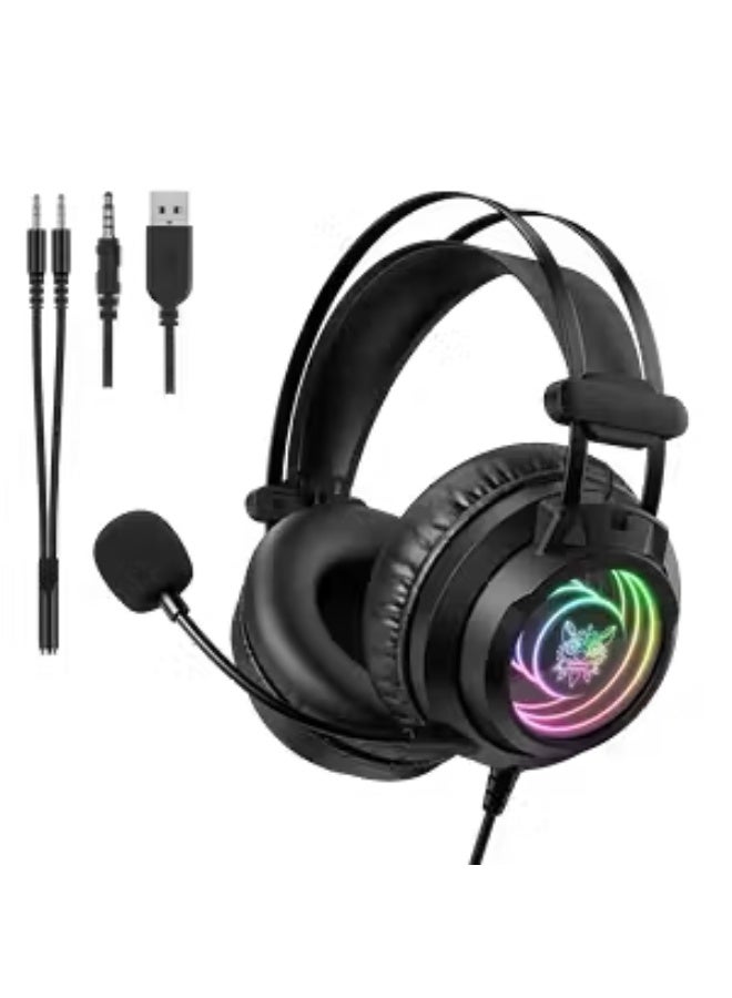 أونيكوما سماعة الألعاب السلكية ONIKUMA X80 RGB - أسود - Image 1