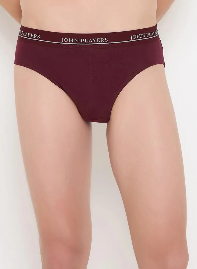 John Players Pack of 2 - Multi-Color Logo Print Cotton Brief