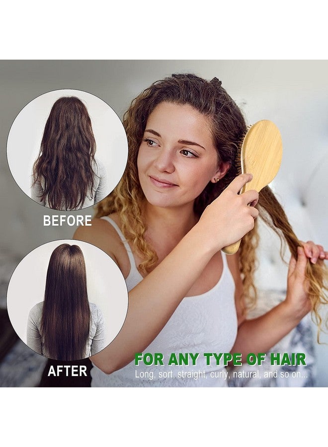 MRD Hair Brush Set, Natural Bamboo Comb Paddle Detangling Hairbrush, Wide-tooth and tail comb No Bristle, suit for Women Men and Kids Thick/Thin/Curly/Dry Hair Gift kit - Image 5