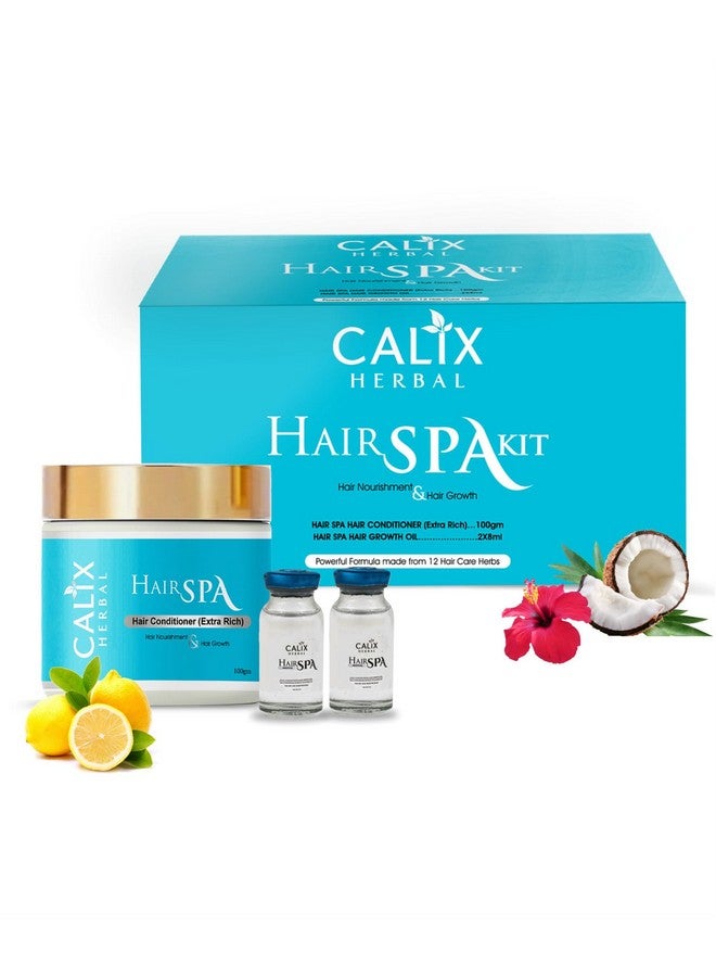Calix Herbal Hair Spa Kit Ayurvedic Spa Conditioner & Spa Hair Growth Oil Help To Strengthen, Grow, Treat Dull, Weak, Falling Hair, Nourishes-Rejuvenate, Moisturize, Improve Bulky, Shiny (100gm +16ml) - Image 1
