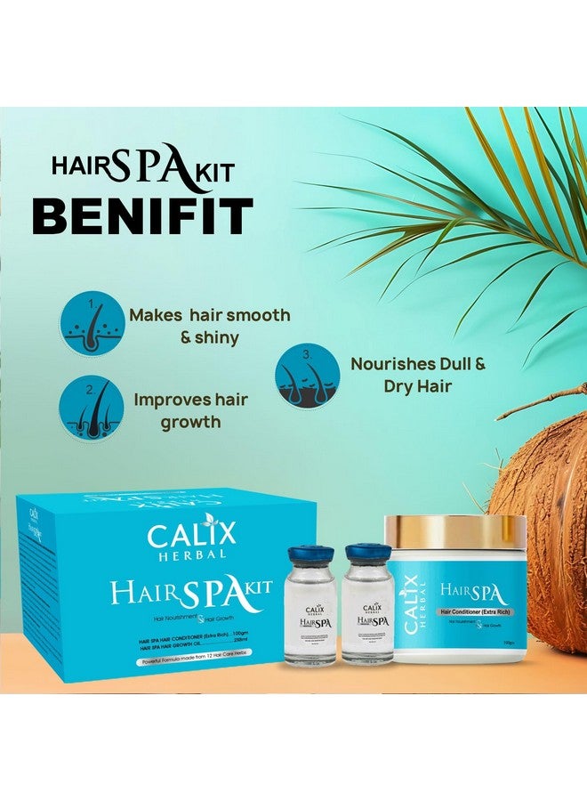 Calix Herbal Hair Spa Kit Ayurvedic Spa Conditioner & Spa Hair Growth Oil Help To Strengthen, Grow, Treat Dull, Weak, Falling Hair, Nourishes-Rejuvenate, Moisturize, Improve Bulky, Shiny (100gm +16ml) - Image 2