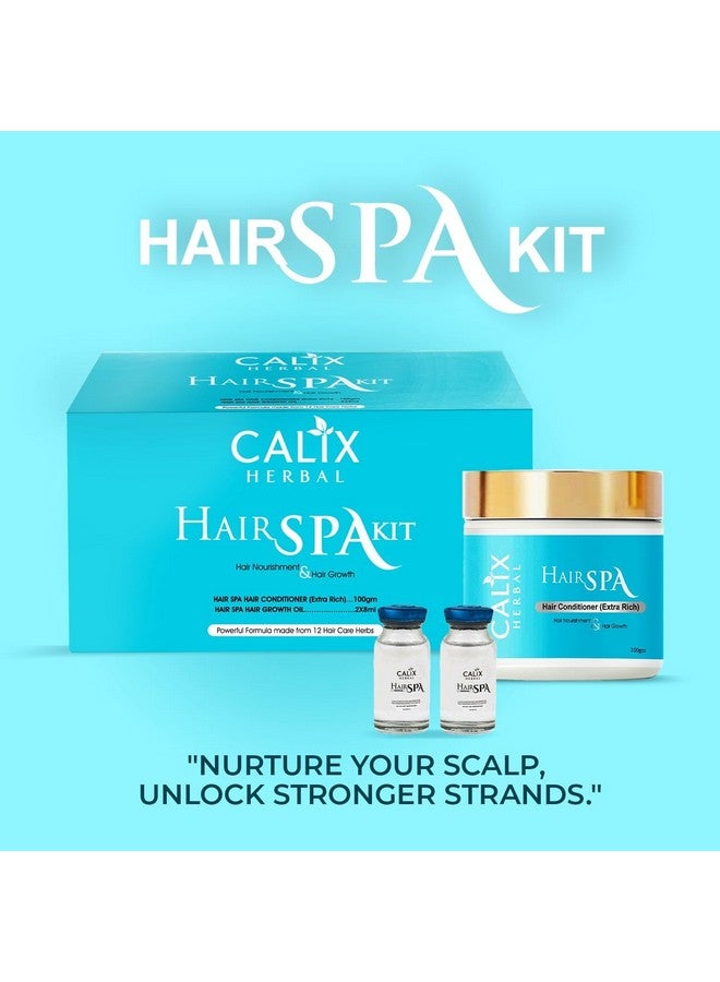 Calix Herbal Hair Spa Kit Ayurvedic Spa Conditioner & Spa Hair Growth Oil Help To Strengthen, Grow, Treat Dull, Weak, Falling Hair, Nourishes-Rejuvenate, Moisturize, Improve Bulky, Shiny (100gm +16ml) - Image 4