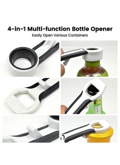 YAFIYGI YAFIYGI Soda Bottle Opener Tool 4-in-1 Grip Bottle Opener Lids off Jar Opener for Easy Opening Twist Caps Canning Lids Can Tabs Multifunctional Plastic Tool Kitchen Gadgets for Arthritis Relief  - Image 3