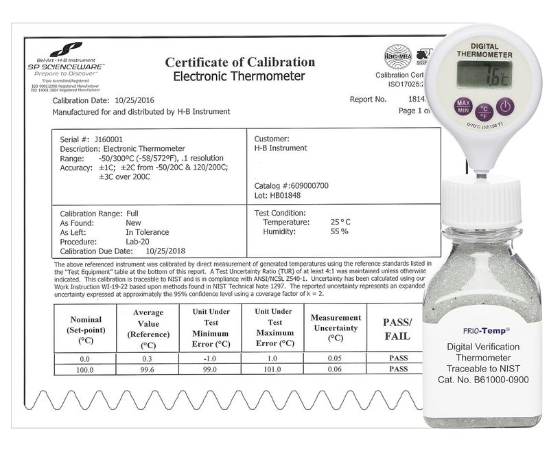 SP Scienceware SP Bel-Art, H-B Frio-Temp Calibrated Electronic Verification Lollipop Stem Thermometer for Refrigerators, Incubators and General Applications; 0/70C (32/158F) (B61000-0900) - Image 2