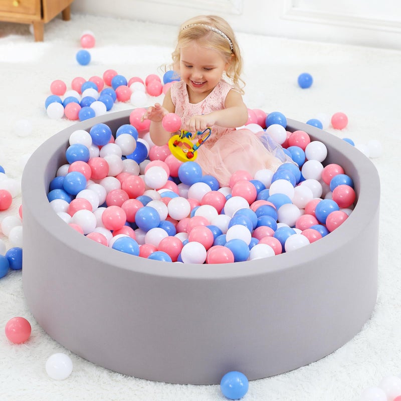 Wilwolfer Foam Ball Pit for Toddlers, Large Baby Ball Pit for Babies with Soft Memory Sponge, Indoor Outdoor Baby Playpen, Kids Play Ball Pool, Gift Toys for Infants Boys and Girls (Gray, NO Balls) - Image 2