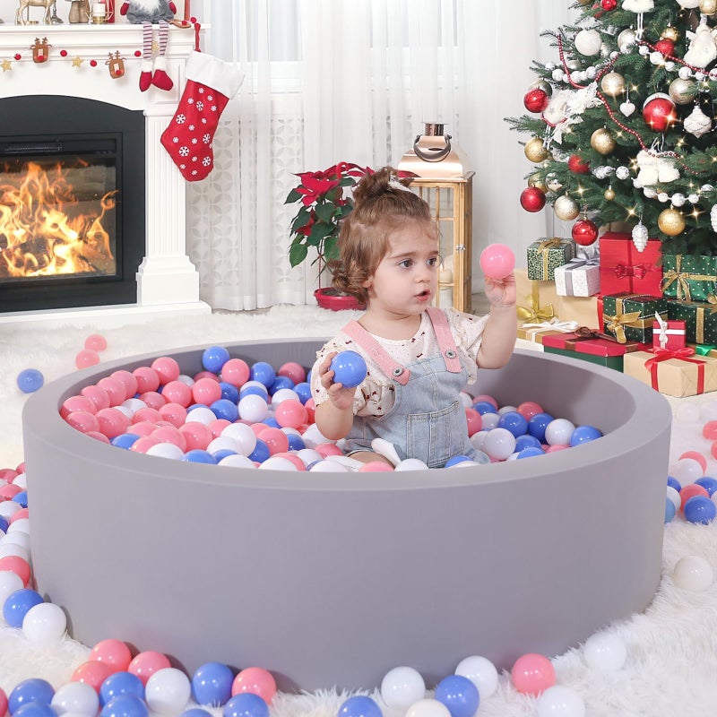 Wilwolfer Foam Ball Pit for Toddlers, Large Baby Ball Pit for Babies with Soft Memory Sponge, Indoor Outdoor Baby Playpen, Kids Play Ball Pool, Gift Toys for Infants Boys and Girls (Gray, NO Balls) - Image 5