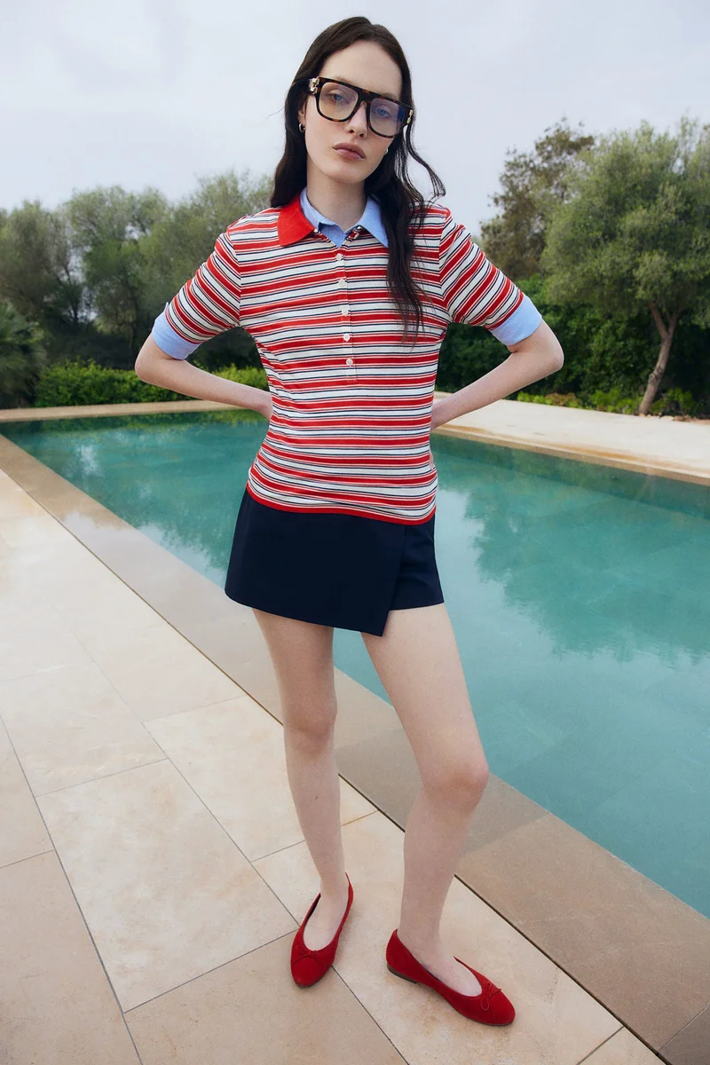 H&M Ribbed polo shirt