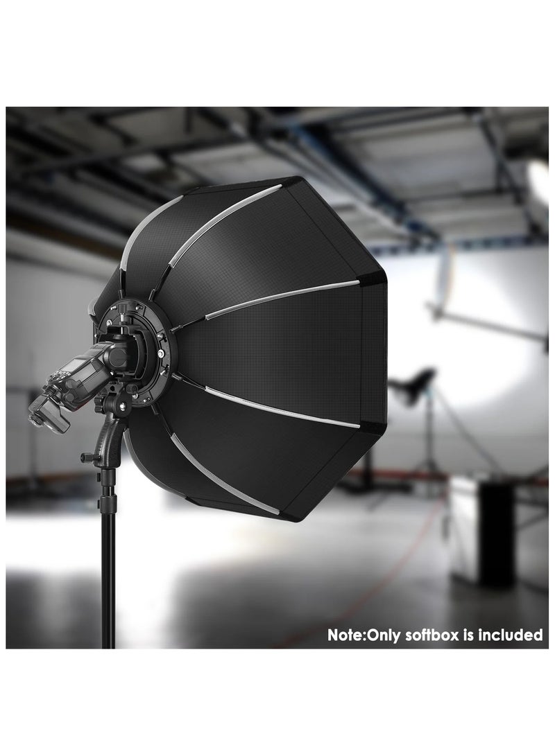 Neewer SF-RP26 26″/65 cm Quick-Release Octagonal Softbox with Carry Bag – High-Reflective Silver Interior for Speedlite, Strobe & LED Studio Photography black - Image 4