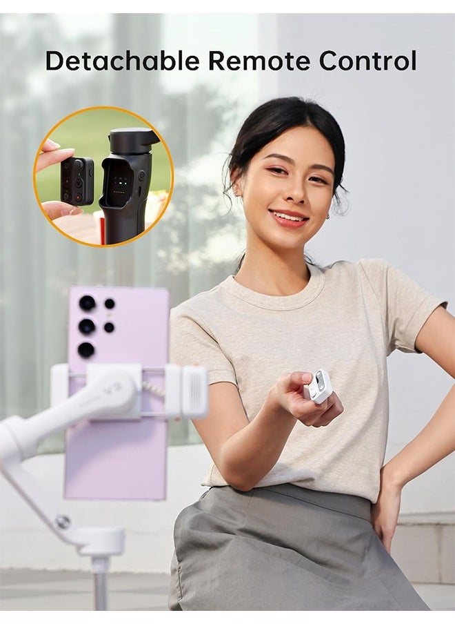 hohem - iSteady V3 Gimbal Stabilizer for iPhone, Magnetic AI Tracker,Detached Remote,Built-in Tripod Extension Rod, 3-Axis Phone Gimbal Stabilizer for Smartphone Video Recording Vlog Live tiktok,Black - Image 1