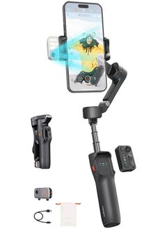 hohem iSteady V3 Gimbal Stabilizer for iPhone, Magnetic AI Tracker,Detached Remote,Built-in Tripod Extension Rod, 3-Axis Phone Gimbal Stabilizer for Smartphone Video Recording Vlog Live tiktok,Black  - Image 1