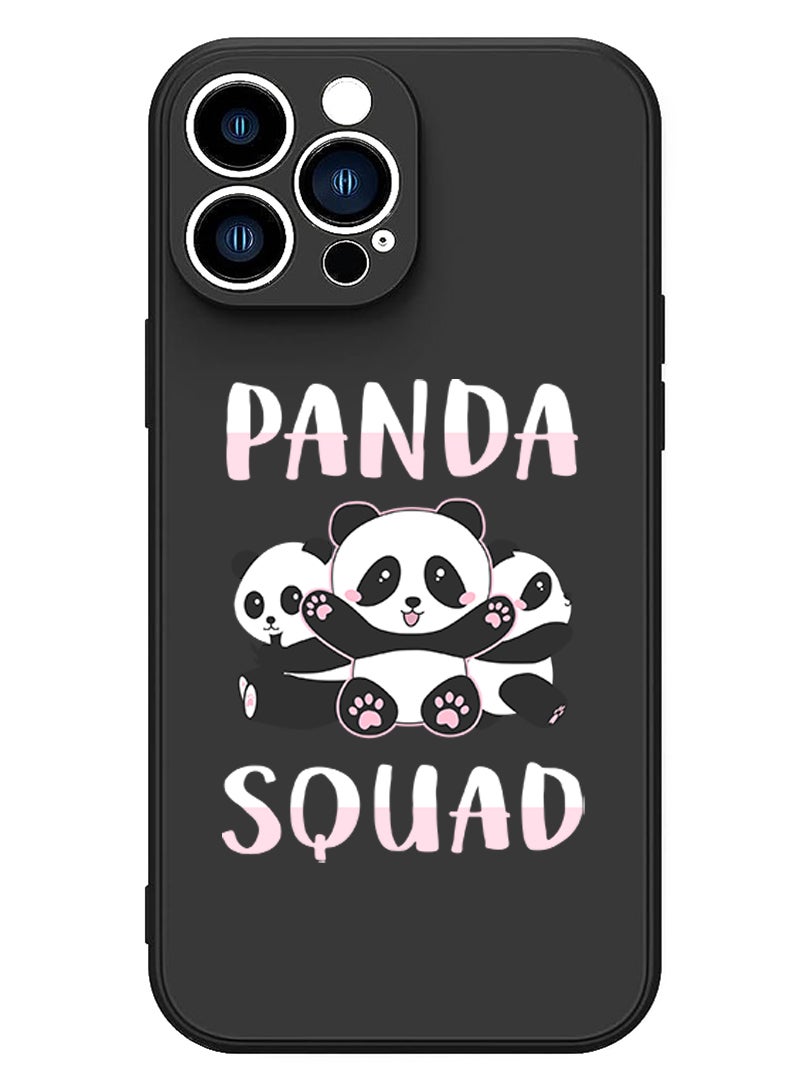 Theodor Protective Slim Fit Case Liquid Silicone Cover with Full Body Protection Anti-Scratch Shockproof Case For iPhone 12 Pro Max Black  - Panda squad copy - Image 1