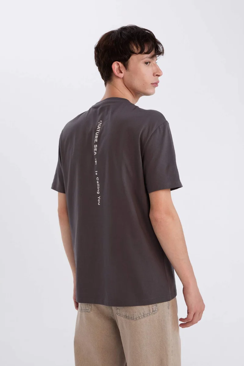DeFacto Regular Fit Crew Neck Back Printed T-Shirt