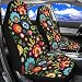 Bulopur Black Boho Floral Car Seat Covers Front Seats Only for Women Men Seat Covers wOrganizer Pocket for Cars SUV Truck Sedan - Image 2