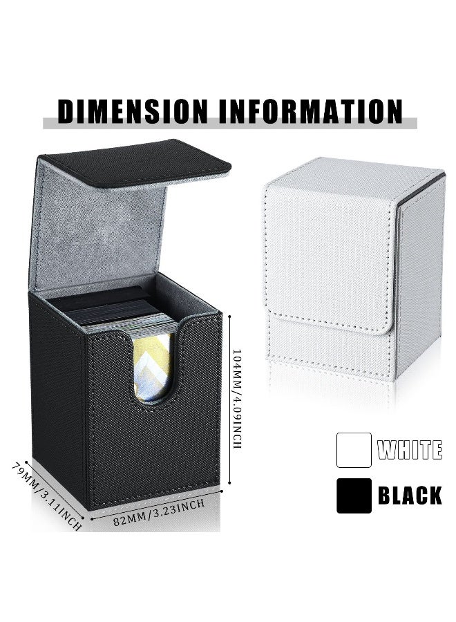 2 Leather Deck Card Boxes - Large Size Fits 100 Plus Sleeved Cards Ideal Game Box for Collectible Cards, Perfect Playing Card Box for MTG TCG and More  - Image 2