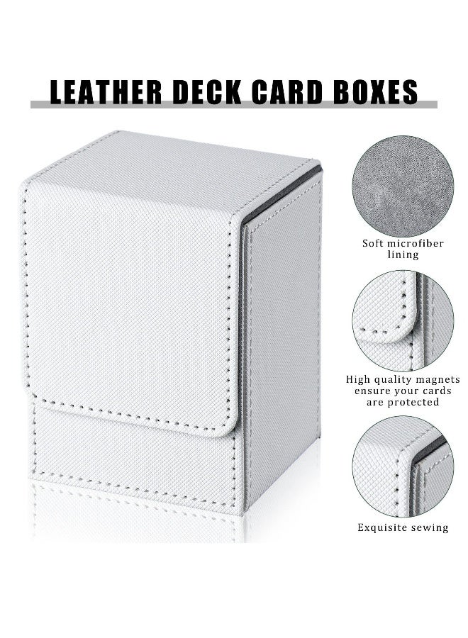 2 Leather Deck Card Boxes - Large Size Fits 100 Plus Sleeved Cards Ideal Game Box for Collectible Cards, Perfect Playing Card Box for MTG TCG and More  - Image 3