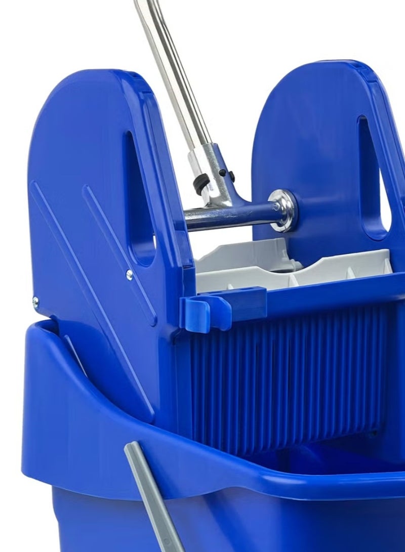 AKC 25 Liter Mop Bucket with Deluxe Wringer – Commercial Blue Side Press Mop Trolley with Rolling Wheels | Heavy-Duty Cleaning Bucket for Hotels, Hospitals, Kitchens & More | Janitorial Must-Have  - Image 4
