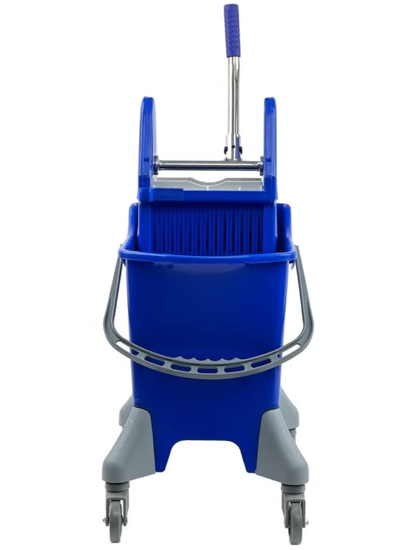 AKC 25 Liter Mop Bucket with Deluxe Wringer – Commercial Blue Side Press Mop Trolley with Rolling Wheels | Heavy-Duty Cleaning Bucket for Hotels, Hospitals, Kitchens & More | Janitorial Must-Have  - Image 3